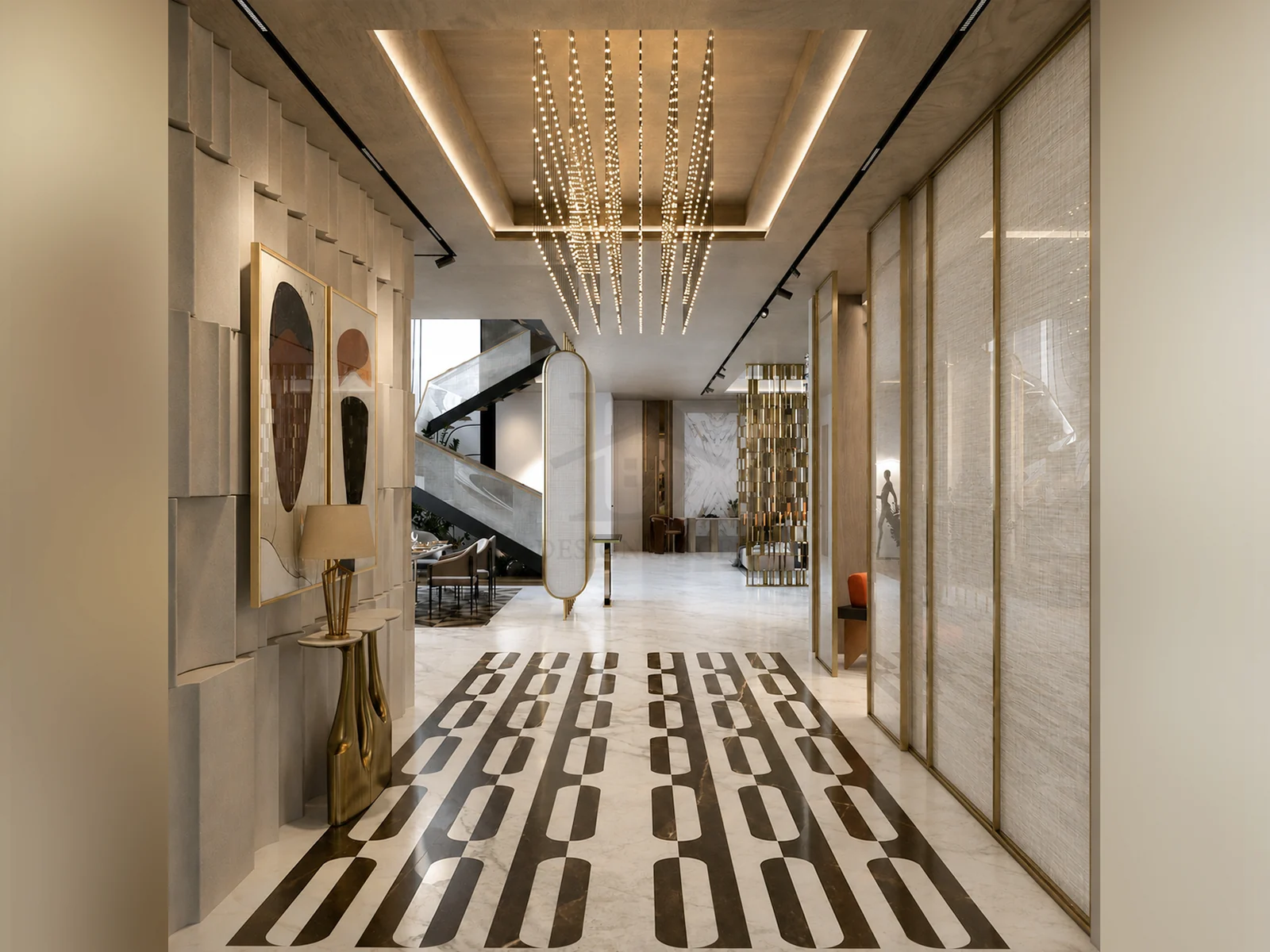 Corridor at The Aureum House, a residential project by DDesignSpace