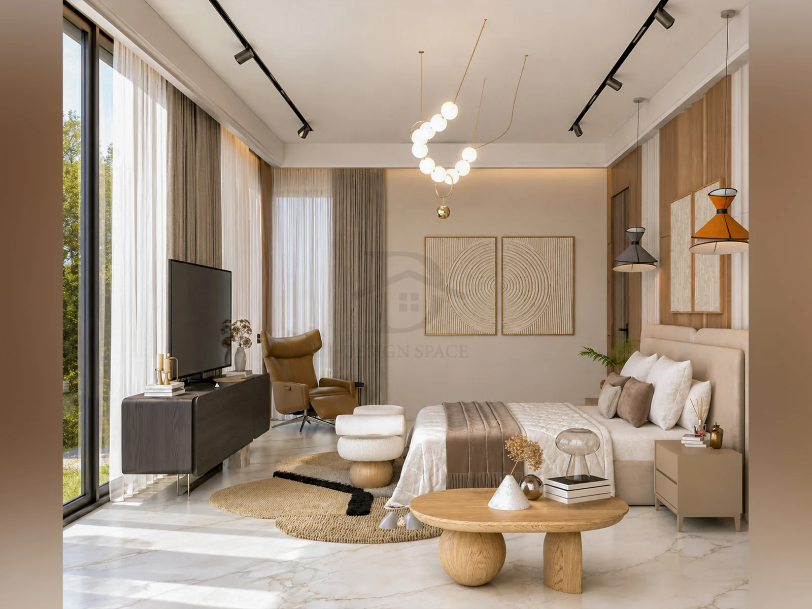 Wardrobe at The Aureum House, a residential project by DDesignSpace