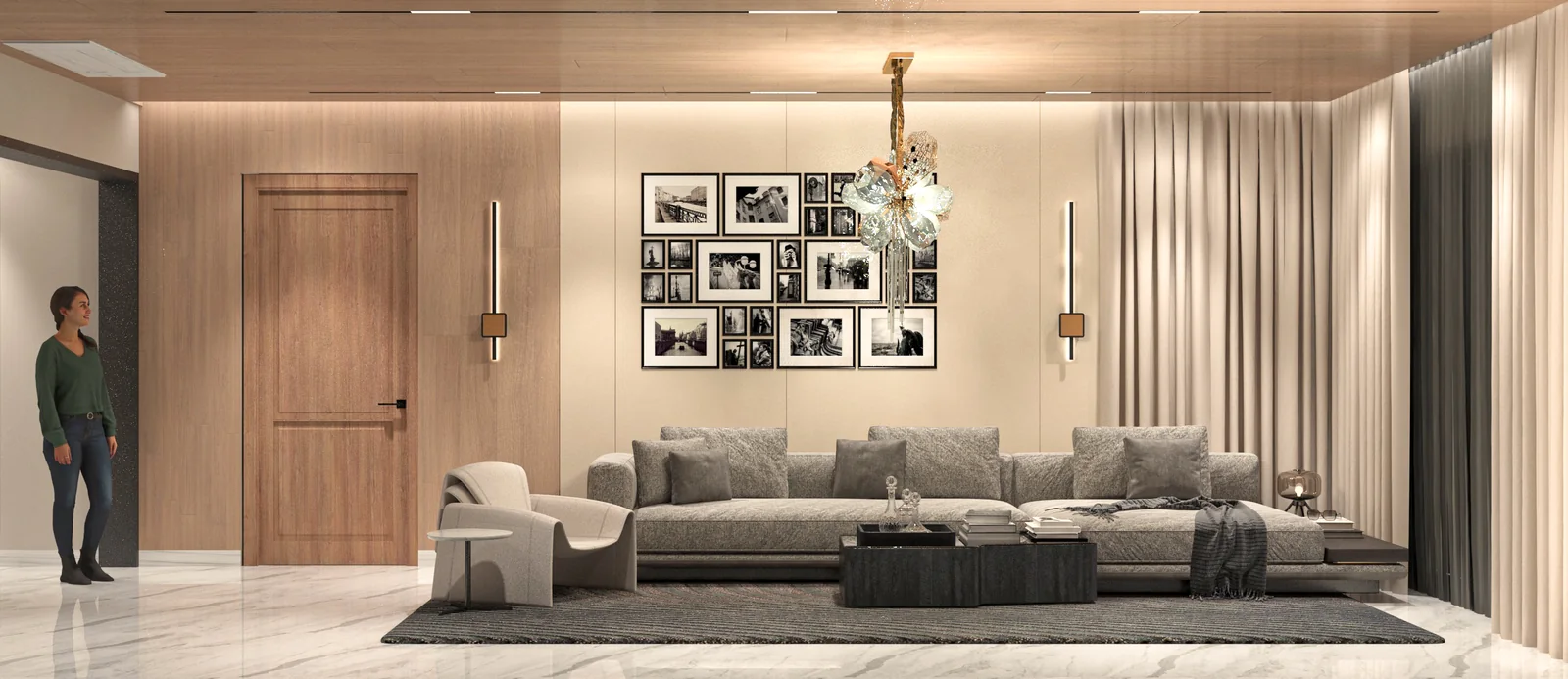 Entrance at The Luxe Residence, a residential project by DDesignSpace