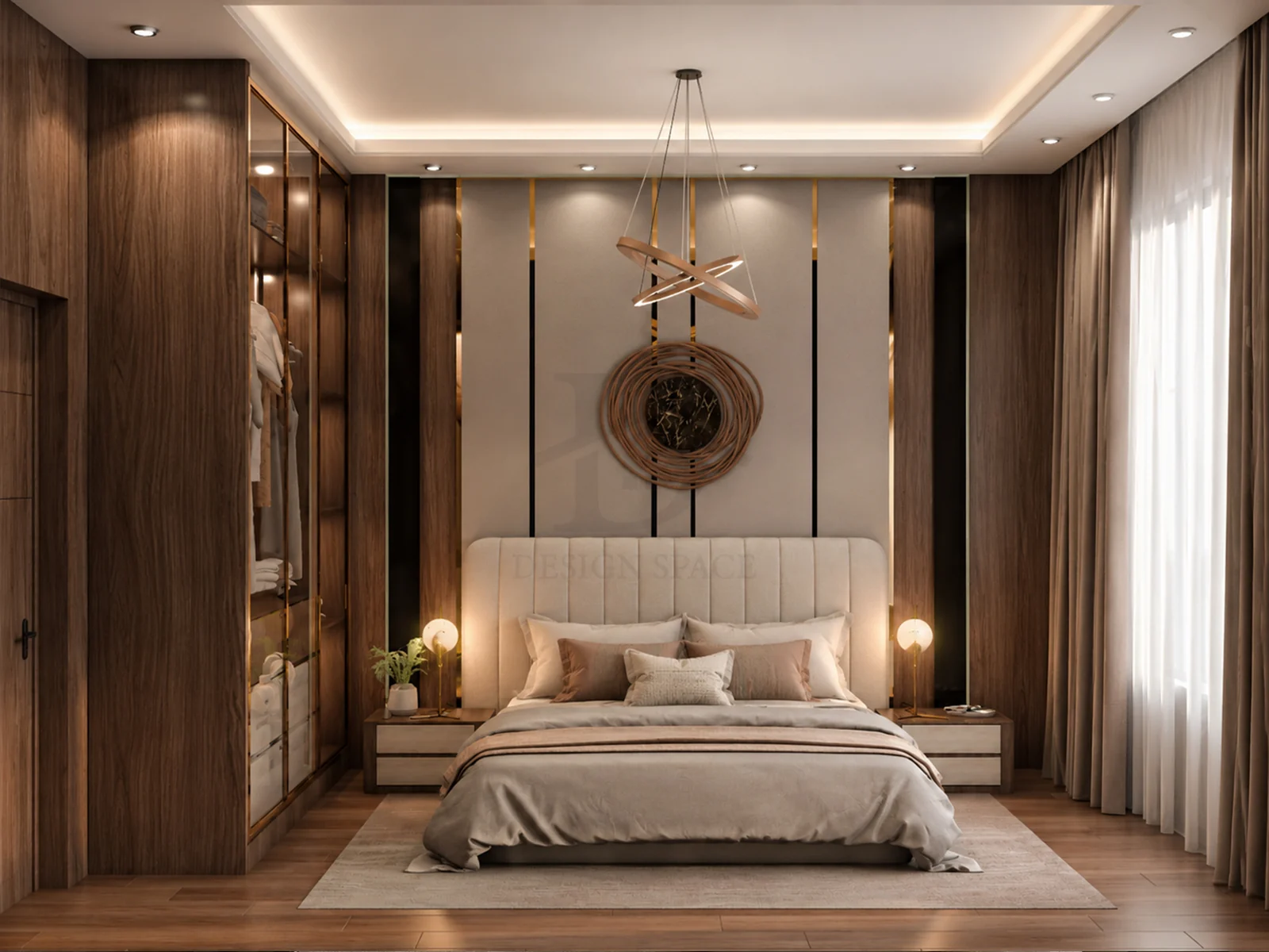 Living area at Riverside Apartment, a residential project by DDesignSpace