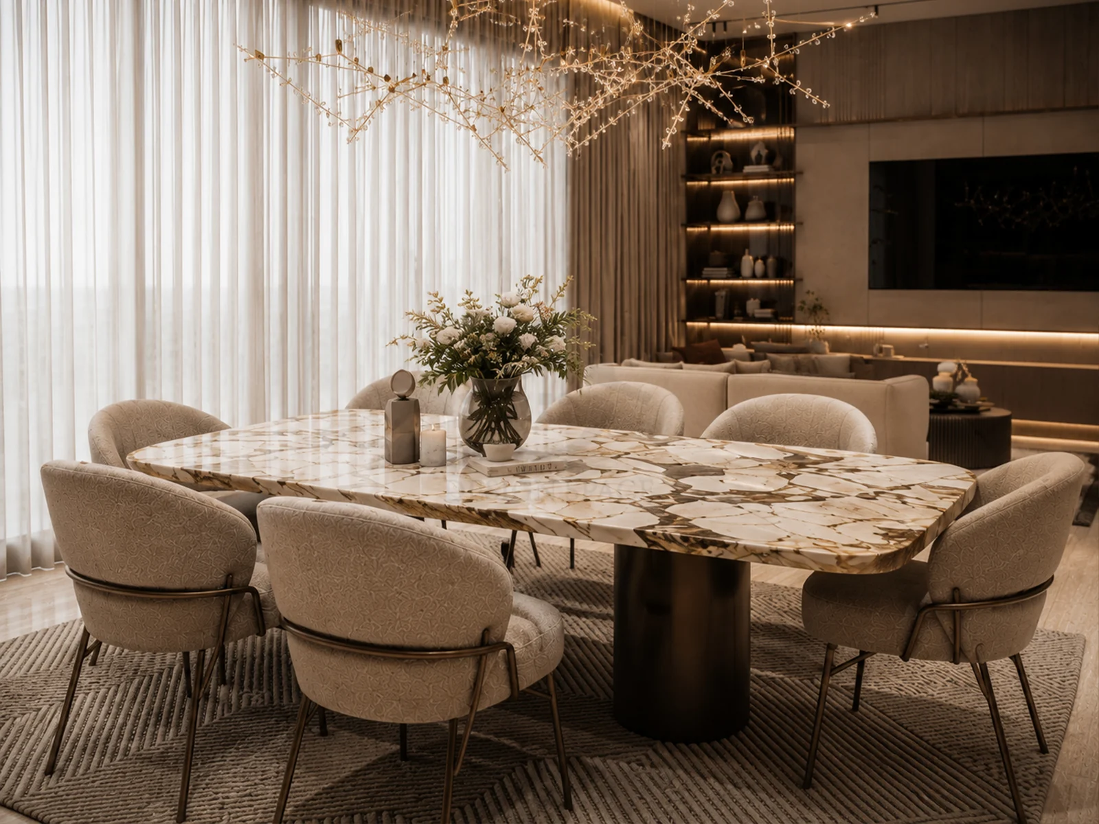 Lounge at Riverside Apartment, a residential project by DDesignSpace
