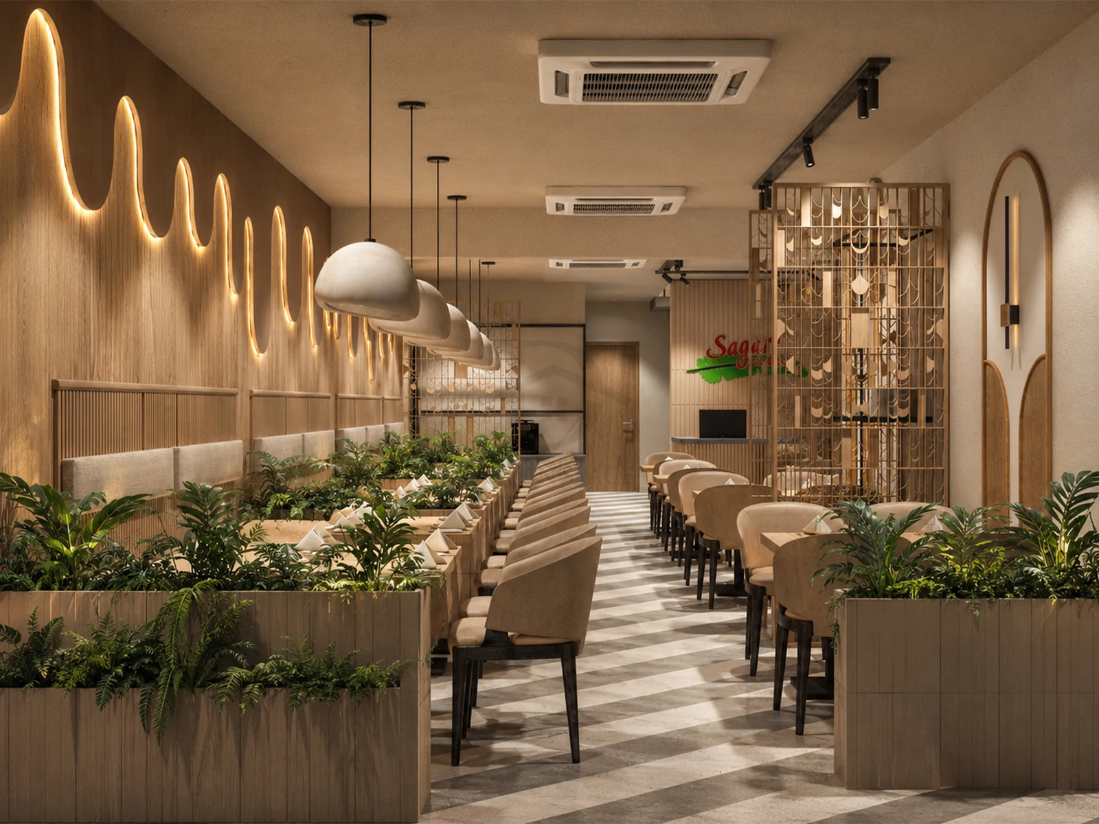 Living area at Sagar Ratna, a retail project by DDesignSpace