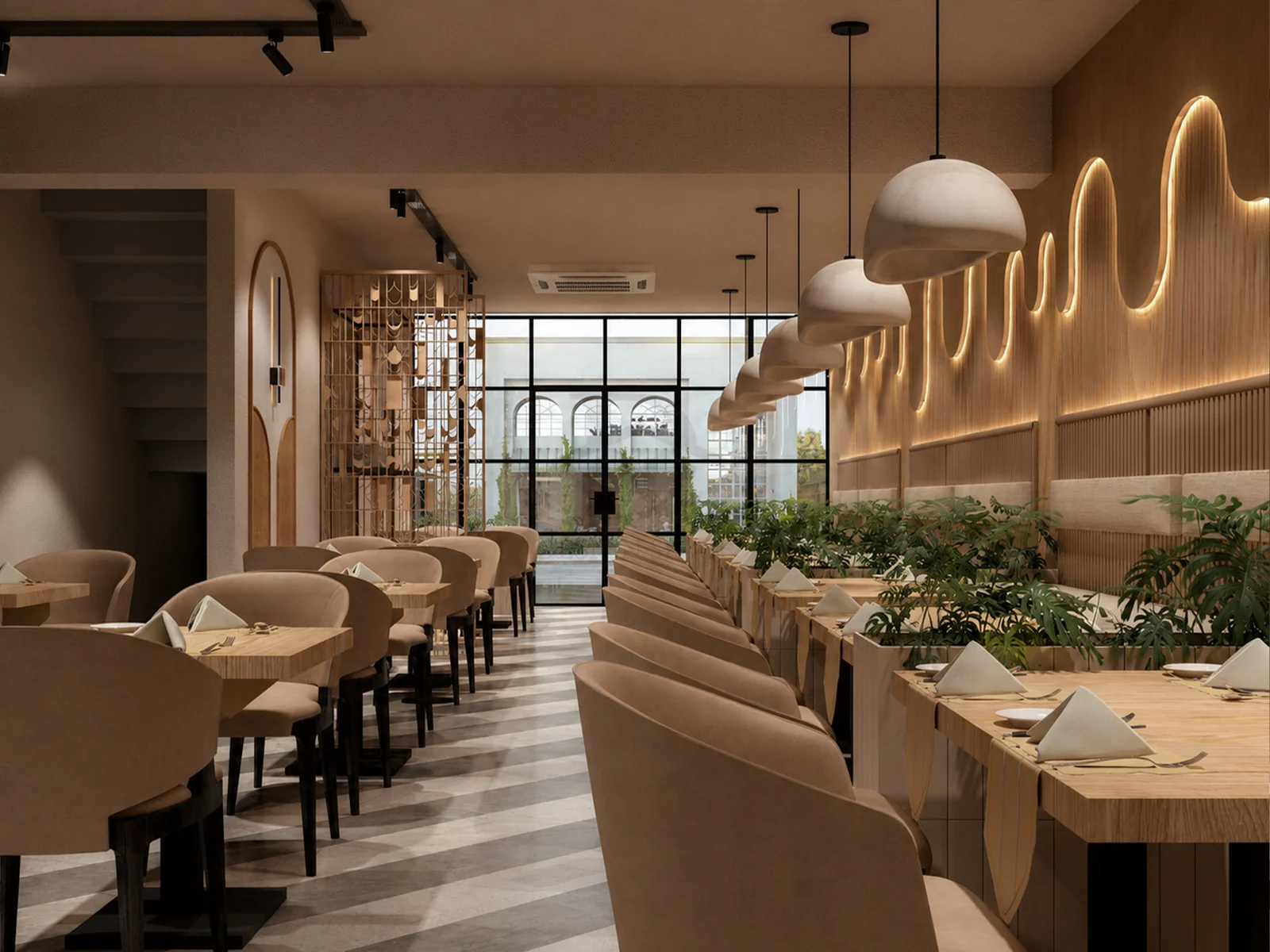 Dining area at Sagar Ratna, a retail project by DDesignSpace